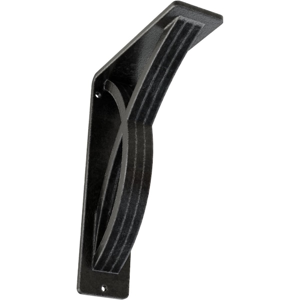 Ekena Millwork Miller Wrought Iron Bracket, (Triple center brace), Antiqued Pewter 2"W x 5 1/2"D x 8"H BKTM02X05X08TMIAPW - main